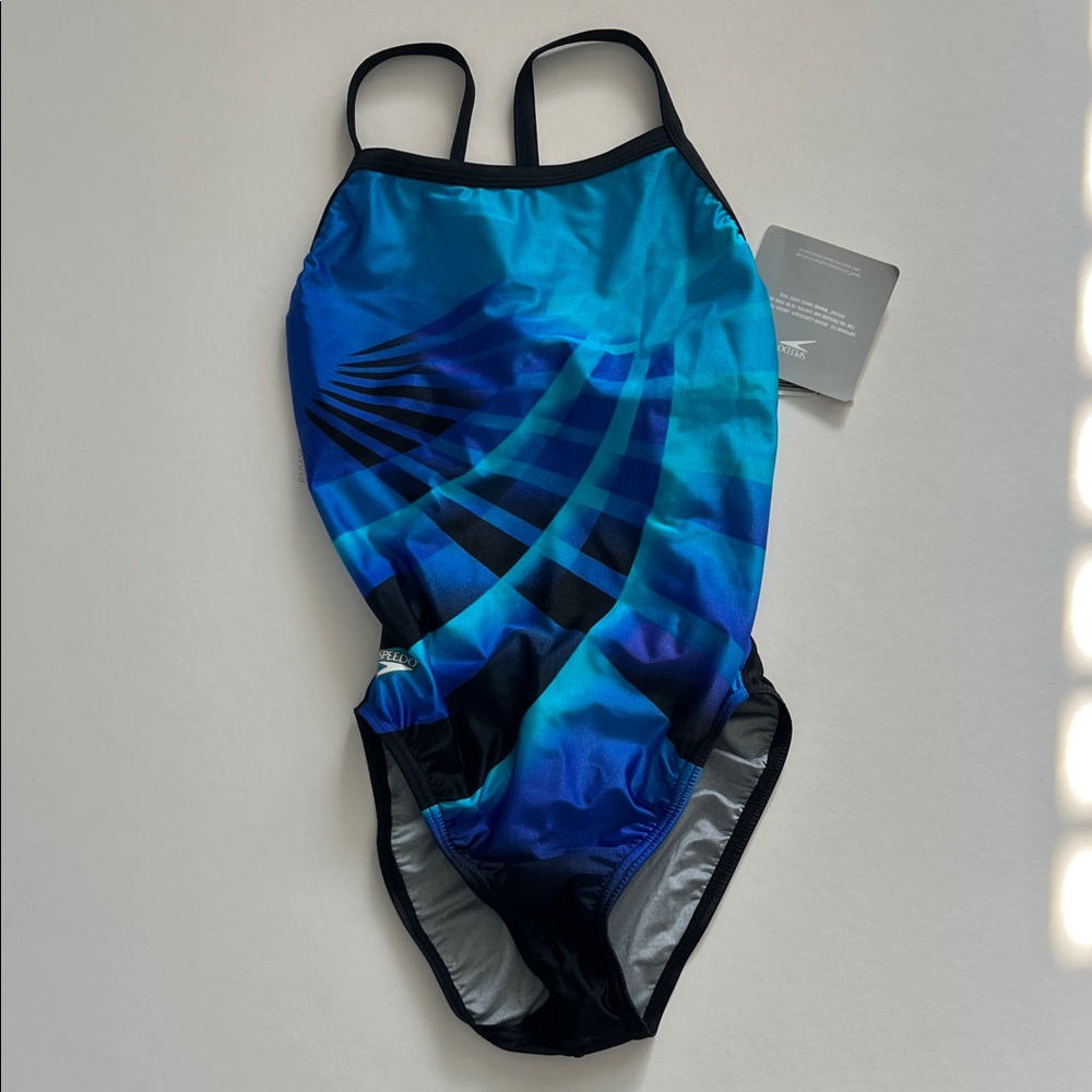 Speedo Vibrant Blue and Black Swimsuit